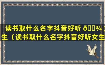 读书取什么名字抖音好听 🌾 女生（读书取什么名字抖音好听女生两个字）